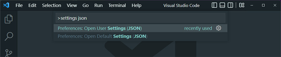 Abrir configuración de usuario en VS Code Settings.json